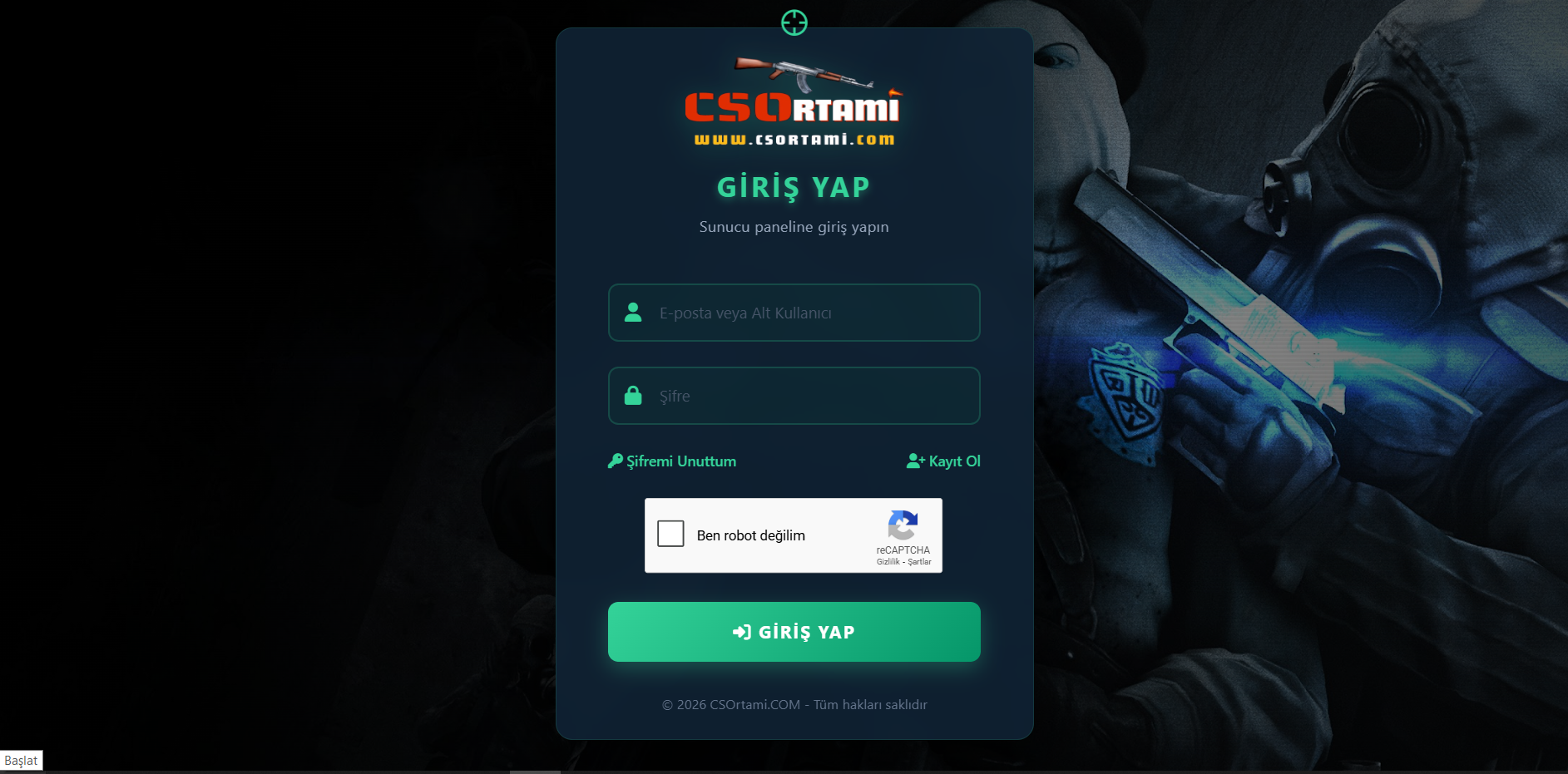 Panel Giriş Ekranı