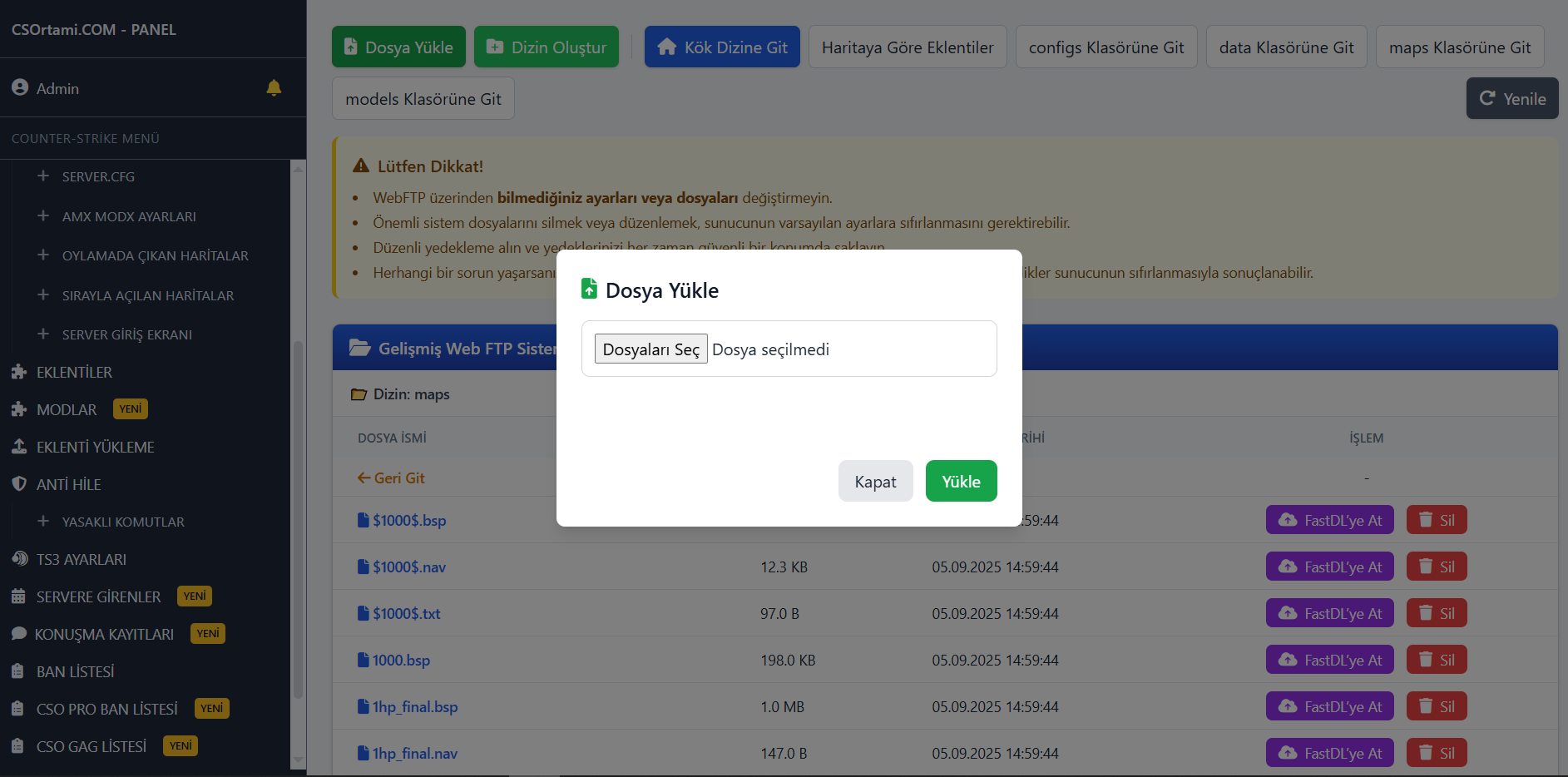 Map Yükleme Ekranı