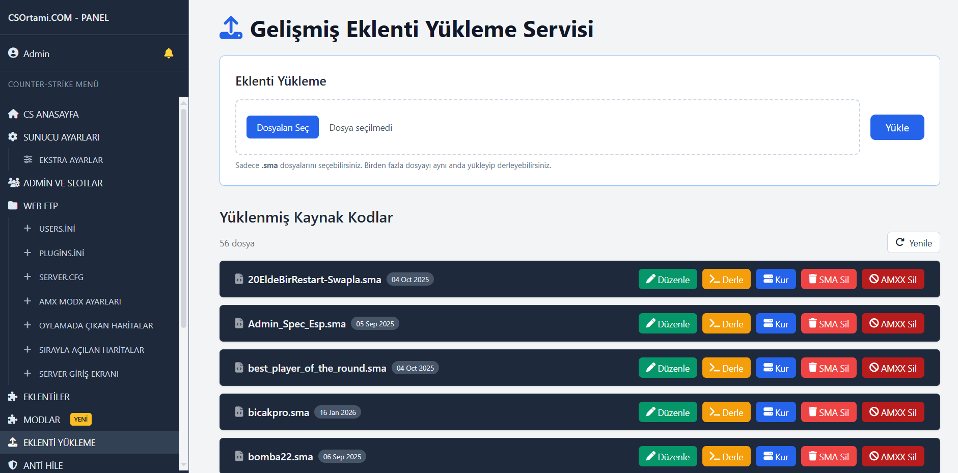 SMA Düzenleme ve Yükleme